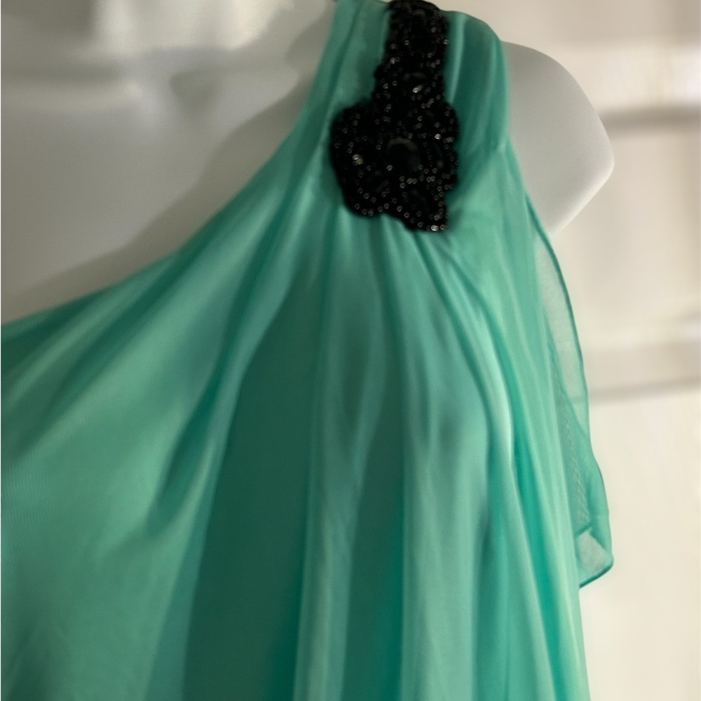 Elegant One-Shoulder Green Dress, Size M, NWOT - Picture 3 of 5